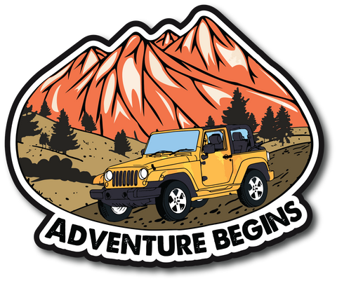 Adventure Begins - Scrapbook Page Title Sticker