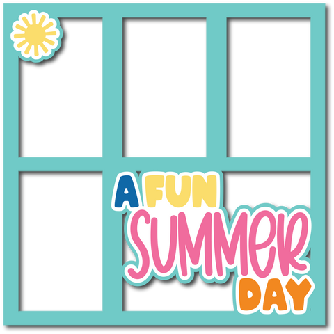 A Fun Summer Day - 4 Frames - Layered Overlay - Digital Cut File - SVG - INSTANT DOWNLOAD