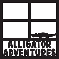 Alligator Adventures - 4 Frames - Scrapbook Page Overlay Die Cut - Choose a Color