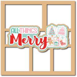 All Things Merry - 5 Frames - Scrapbook Page Layered Overlay Kit