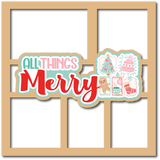 All Things Merry - 5 Frames - Scrapbook Page Layered Overlay Kit