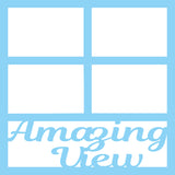Amazing View - 4 Frames - Scrapbook Page Overlay Die Cut - Choose a Color