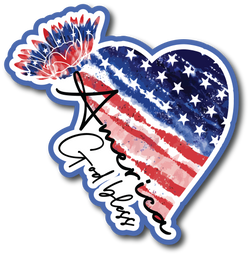 America God Bless - Scrapbook Page Title Sticker