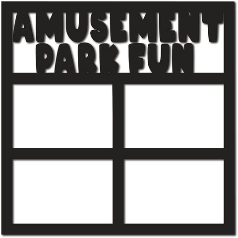 Amusement Park Fun - 4 Frames - Scrapbook Page Overlay