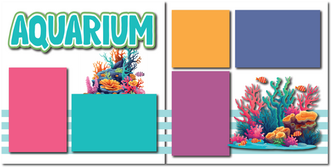 Aquarium  - Printed Premade Scrapbook (2) Page 12x12 Layout