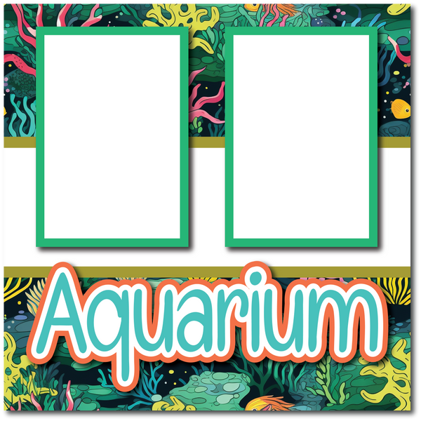 Aquarium - Printed Premade Scrapbook Page 12x12 Layout