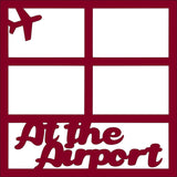 At the Airport - 4 Frames - Scrapbook Page Overlay Die Cut - Choose a Color