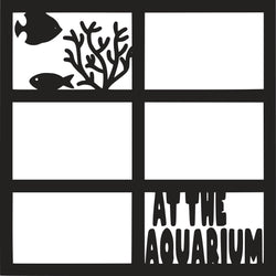 At the Aquarium - 6 Frames - Scrapbook Page Overlay Die Cut - Choose a Color