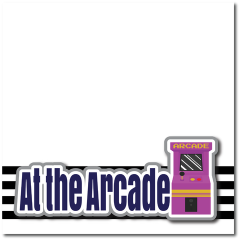 At the Arcade -  Printed Premade Scrapbook Page 12x12 Layout
