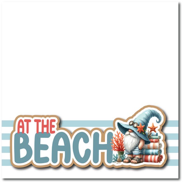 At the Beach - Printed Premade Scrapbook Page 12x12 Layout