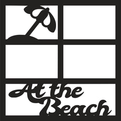 At the Beach- 4 Frames - Scrapbook Page Overlay Die Cut - Choose a Color