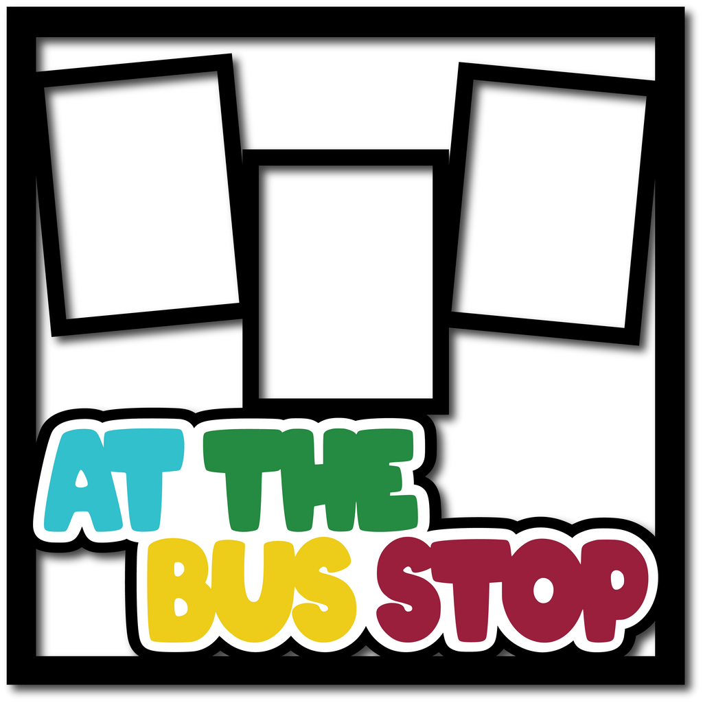 At the Bus Stop - 3 Frames - Layered Overlay - Digital Cut File - SVG ...