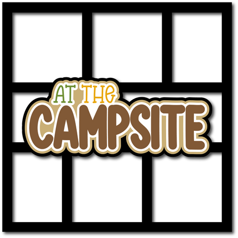 At the Campsite - 6 Frames - Scrapbook Page Layered Overlay Kit