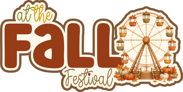 At the Fall Festival - Scrapbook Page Title Die Cut