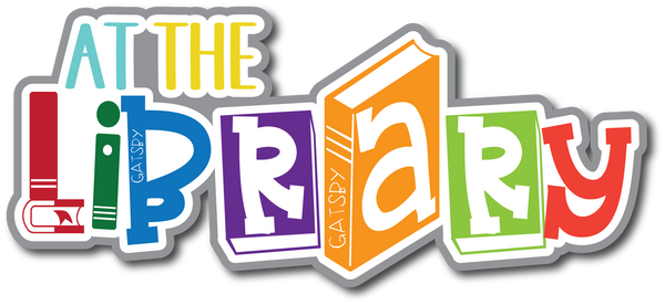 At the Library - Scrapbook Page Title Sticker