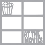 At the Movies - 6 Frames - Scrapbook Page Overlay Die Cut - Choose a Color