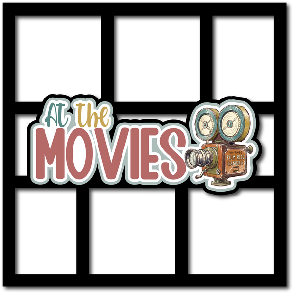 At the Movies - 6 Frames - Scrapbook Page Layered Overlay Kit