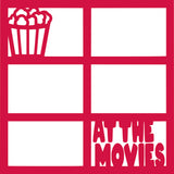 At the Movies - 6 Frames - Scrapbook Page Overlay Die Cut - Choose a Color