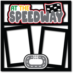 At the Speedway - 2 Frames - Scrapbook Page Layered Overlay Kit