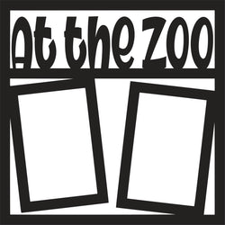 At the Zoo - 2 Vertical Frames - Scrapbook Page Overlay