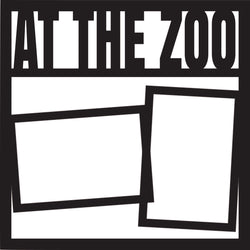 At the Zoo - 2 Frames - Scrapbook Page Overlay Die Cut - Choose a Color
