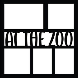 At the Zoo - 5 Frames - Scrapbook Page Overlay Die Cut - Choose a Color