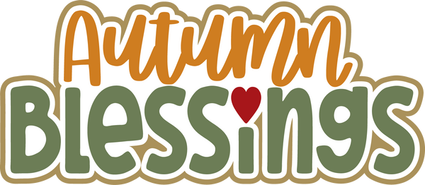Autumn Blessings - Scrapbook Page Title Die Cut