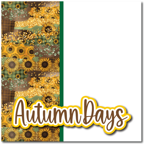 Autumn Days - Printed Premade Scrapbook Page 12x12 Layout