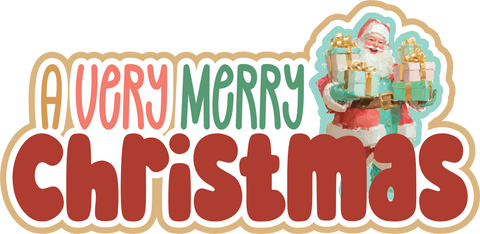 A Very Merry Christmas - Scrapbook Page Title Die Cut