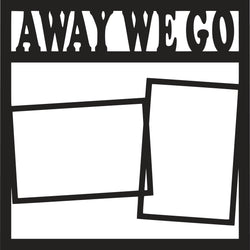 Away We Go - 2 Frames - Scrapbook Page Overlay Die Cut - Choose a Color