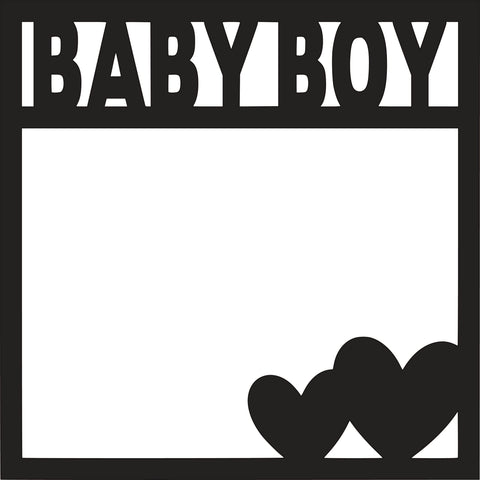 Baby Boy Hearts - Scrapbook Page Overlay