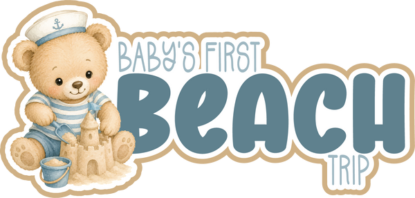 Baby's First Beach Trip - Scrapbook Page Title Sticker