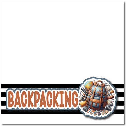 Backpacking - Printed Premade Scrapbook Page 12x12 Layout