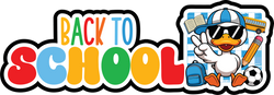 Back to School - Boy Duck - Scrapbook Page Title Die Cut