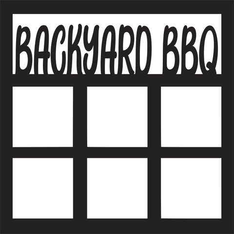 Backyard BBQ - 6 Square Frames - Scrapbook Page Overlay Die Cut