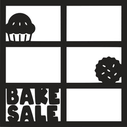 Bake Sale - 6 Frames - Scrapbook Page Overlay Die Cut - Choose a Color
