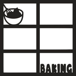 Baking - 6 Frames - Scrapbook Page Overlay Die Cut - Choose a Color