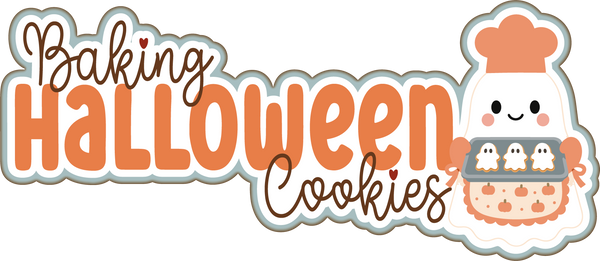 Baking Halloween Cookies - Scrapbook Page Title Die Cut