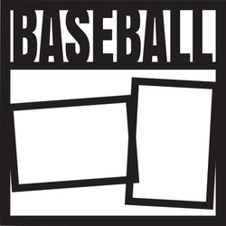 Baseball - 2 Frames - Scrapbook Page Overlay Die Cut - Choose a Color