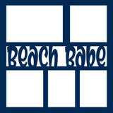 Beach Babe - 5 Frames - Scrapbook Page Overlay Die Cut - Choose a Color