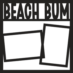 Beach Bum - 2 Frames - Scrapbook Page Overlay Die Cut