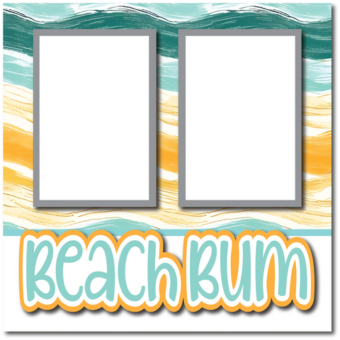 Beach Bum - Printed Premade Scrapbook Page 12x12 Layout