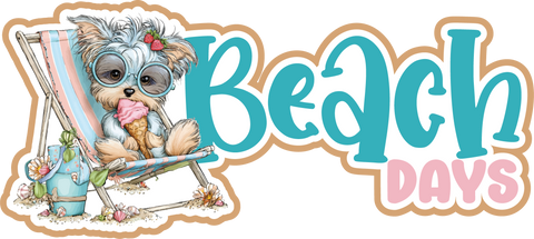 Beach Days - Scrapbook Page Title Sticker