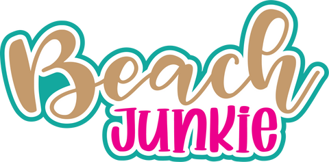 Beach Junkie - Scrapbook Page Title Die Cut