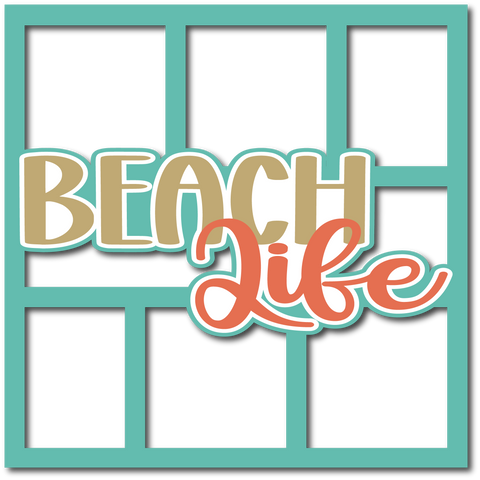 Beach Life - 6 Frames - Scrapbook Page Layered Overlay Kit
