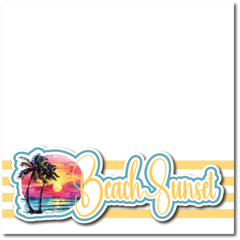 Beach Sunset - Printed Premade Scrapbook Page 12x12 Layout