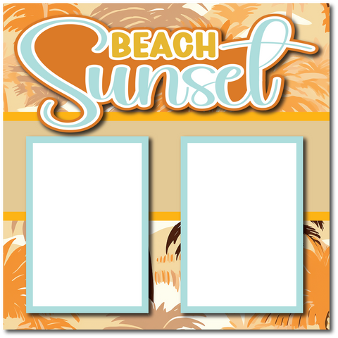 Beach Sunset - Printed Premade Scrapbook Page 12x12 Layout