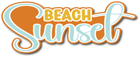 Beach Sunset - Scrapbook Page Title Sticker