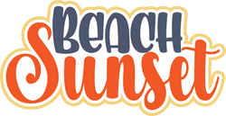 Beach Sunset - Scrapbook Page Title Die Cut