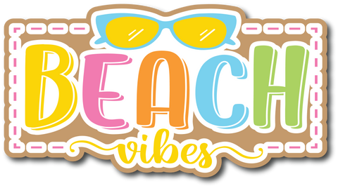 Beach Vibes - Scrapbook Page Title Sticker